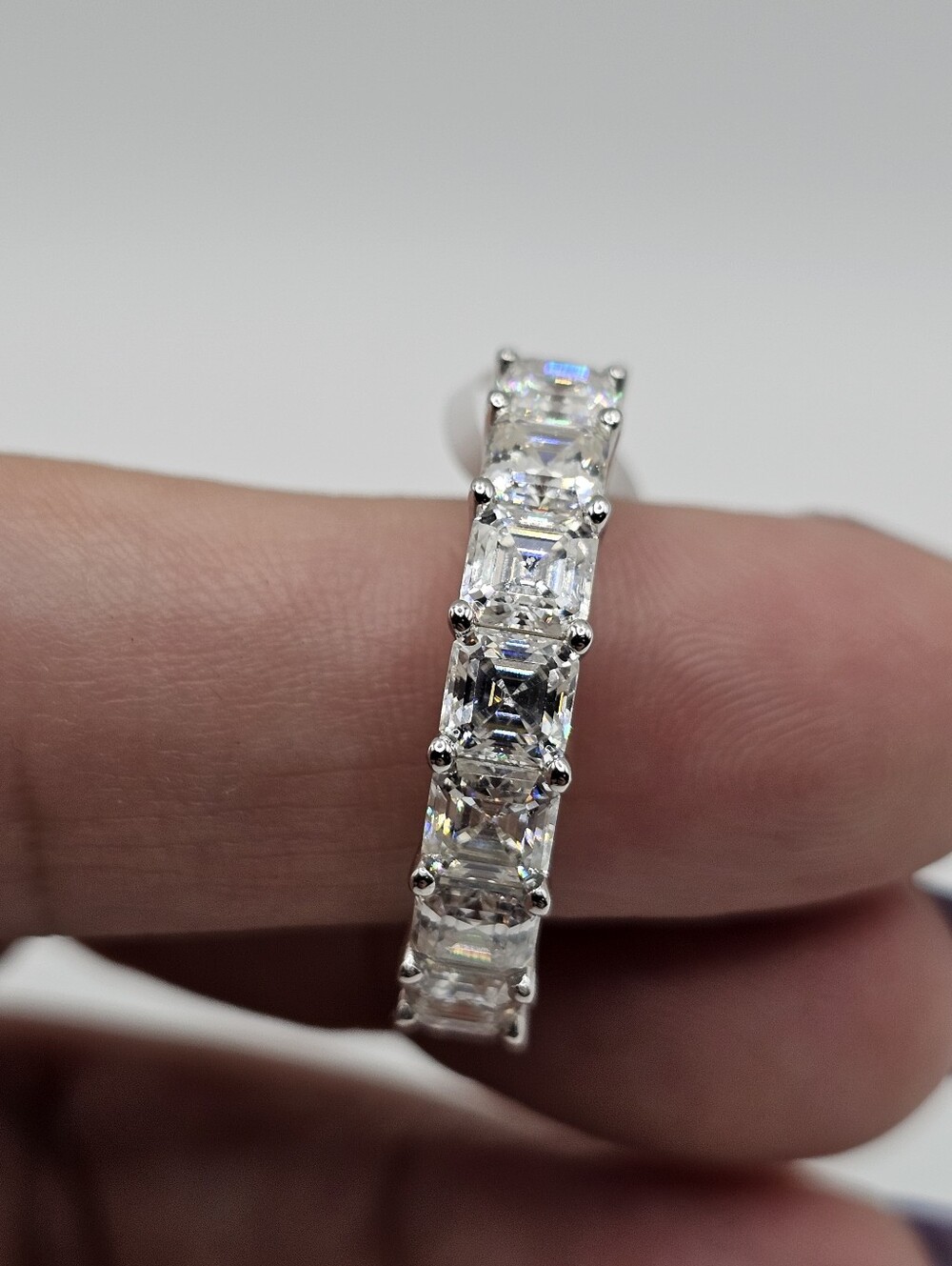 9ctw Asscher Cut Eternity Band Size 9